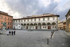 Piazza Santissima Annunziata view from Via Gino Capponi with Loggia dei Servi