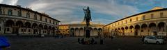 Piazza della Santissima Annunziata in Florence viewed from NNW to East