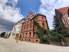 Wrocław Pl. Wolności with duszpasterstwo and Max Born Forum in view