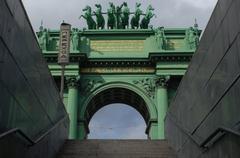 View of Narva Gate from underground passage in Saint Petersburg