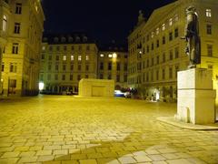 Judenplatz at night, panoramic view