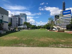 Lawn field at Hisaya Odori Park under Nagoya TV Tower