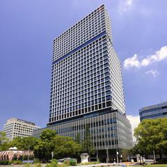 Chunichi Building viewed from Hisaya Odori Park in Nagoya