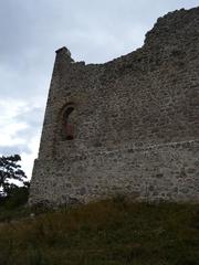 Ruins of Burgruine Mödling castle under a blue sky