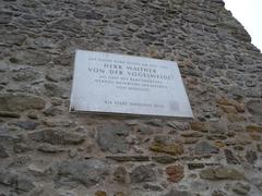 Burgruine Mödling historical site with Walther von der Vogelweide memorial plaque