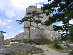 Ruined castle of Mödling under a clear sky