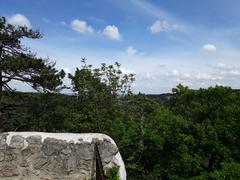 Scenic view from Burg Mödling towards the east in 2020