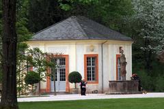 Favorite Palace in Rastatt with pavilion and fountain