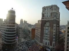 Gran Vía in Madrid as seen from Plaza del Callao