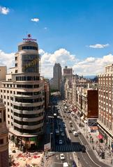 Gran Vía in Madrid with Edificio Carrión at the left