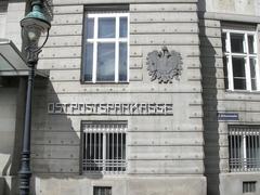 Austro-Hungarian double-headed eagle on the facade of Österreichische Postsparkasse