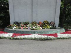 Base of the Memorial to the Berlin Airlift at Platz der Luftbrücke in Berlin-Tempelhof