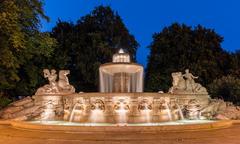 Wittelsbacher fountain at Lenbachplatz in Munich, Germany