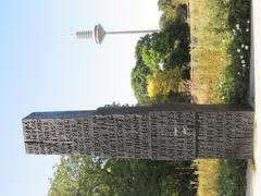 Stele in Grüneburgpark, Frankfurt am Main with historical information