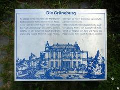 Memorial plaque at Grüneburg Palais location in Frankfurt, Germany