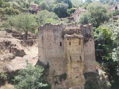 Alhambra palace in Granada against a mountainous backdrop