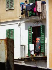 Facade with Che Guevara Banner in Palma de Mallorca, Spain