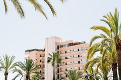 hotel with palm trees in Palma, Spain