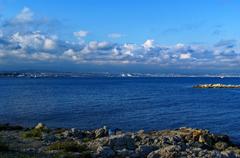 Cap d'Antibes view with Fort Carré and Baie des Anges