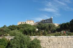 Panoramic view of Antibes old town with Mediterranean Sea