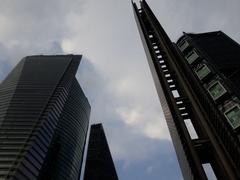 Low angle view of Torre Reforma and BBVA Tower