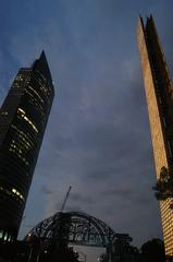 Estela de Luz monument in Mexico City at dusk