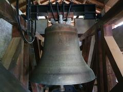 Bell of the bell tower of Christ the King in Les Houches, Haute-Savoie, France