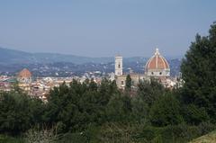 Panoramic view of Florence with Boboli Gardens, Santa Maria del Fiore, Giotto's Campanile and Brunelleschi's Dome