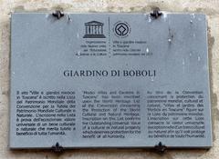 Boboli Gardens UNESCO plaque