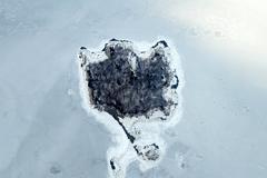 Aerial view of Langlee Island in Boston Harbor, Massachusetts