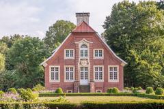 Haus Rüschhaus front view with greenery