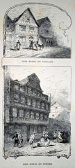 Schiller and Goethe's Birth Houses, Illustration from Germania 1882 by Juan Scherr