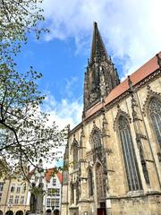 view from Lambertikirchplatz with St. Lamberti Church in Münster