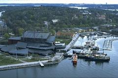 Vasamuseet on Djurgården from an aerial view