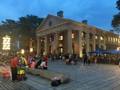 evening view of Quincy Market in Boston