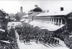 1876 parade near Quincy Market in Boston