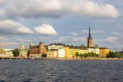 aerial view of Stockholm cityscape with water and buildings