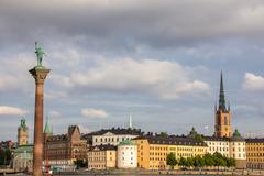 City view of Stockholm with historical buildings and waterways