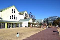 Aoi Park entrance with greenery and blue sky