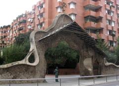 Entrance gate and wall of Finca Miralles in Barcelona