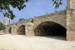 Puente del Real bridge in Jardín del Turia, Valencia