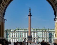 Alexander column on Palace Square in Saint Petersburg