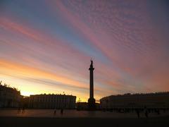 Dawn at the Palace Square in St. Petersburg