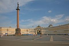 Palace Square in Saint Petersburg with Alexander Column and General Staff Building