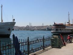 Aerial view of Istanbul with Bosphorus Strait and the city's skyline