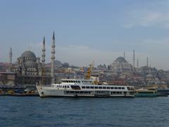 ships on the Bosphorus in Istanbul