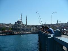 Fishermen on the Galata Bridge in Istanbul