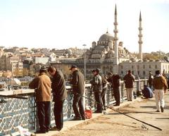 Kemankeş Karamustafa Paşa statue near Galata Bridge in Beyoğlu, Istanbul, Turkey