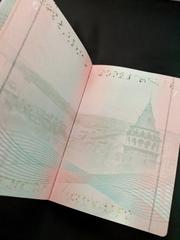 Turkish passport pages showing Galata Tower, dated December 2022