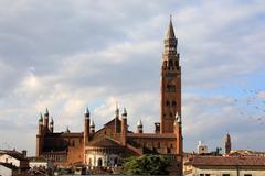 Cremona Cathedral exterior at sunset